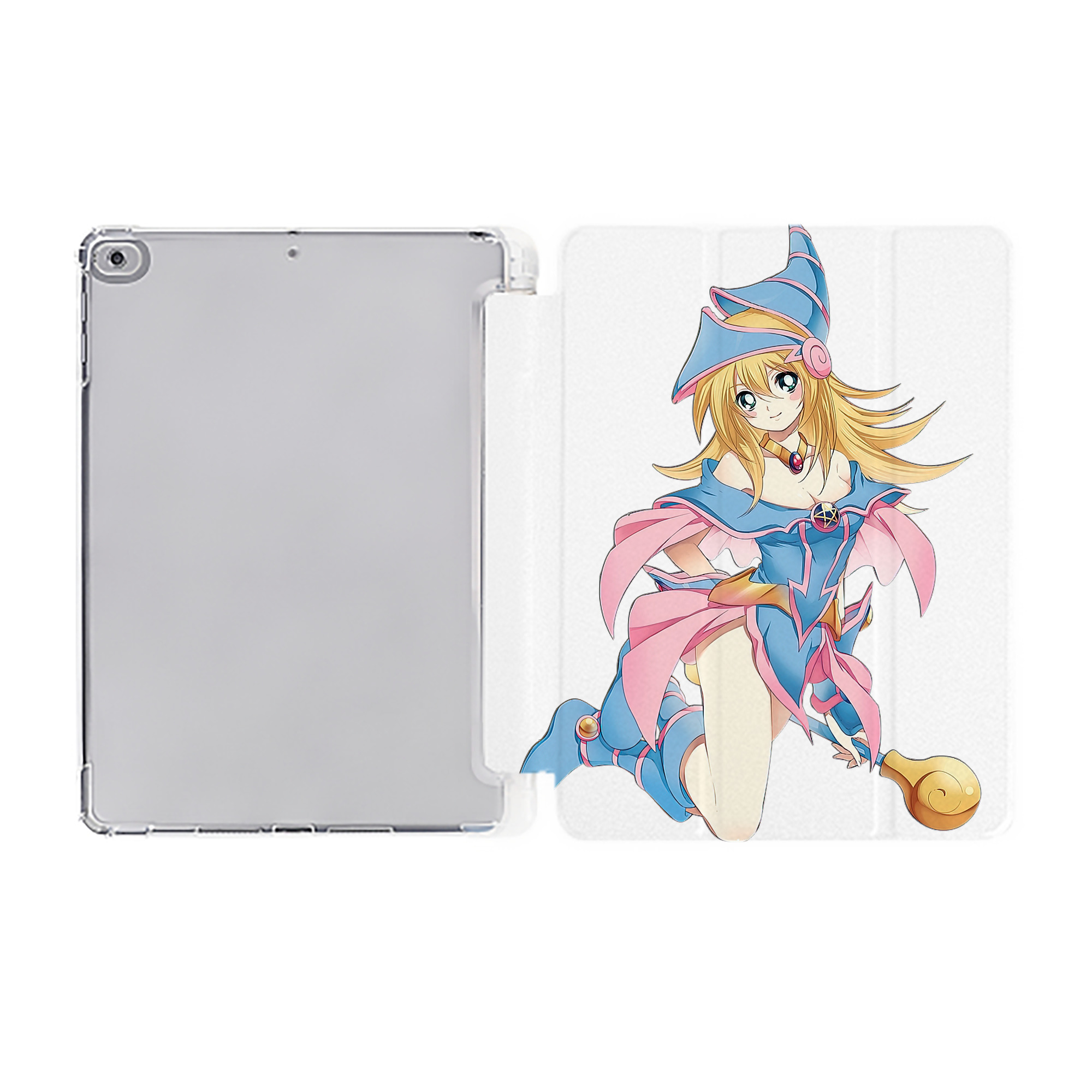 （画像用） 遊☆戯☆王 Yu-Gi-Oh! IPad ケース ペン収納付き 三つ折りスタンド PUレザー×シリコン 対応機種9.5/10.5/10.9インチ